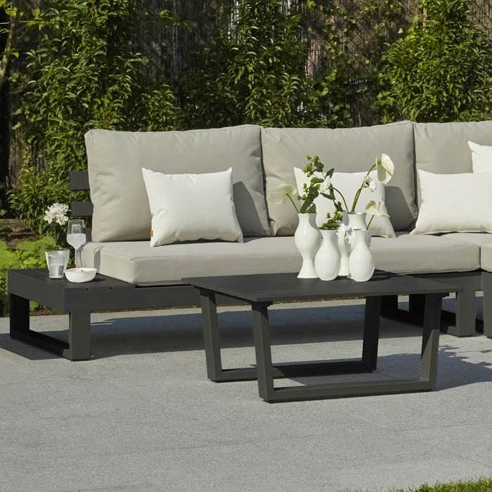 Ibiza grey corner sofa set discount