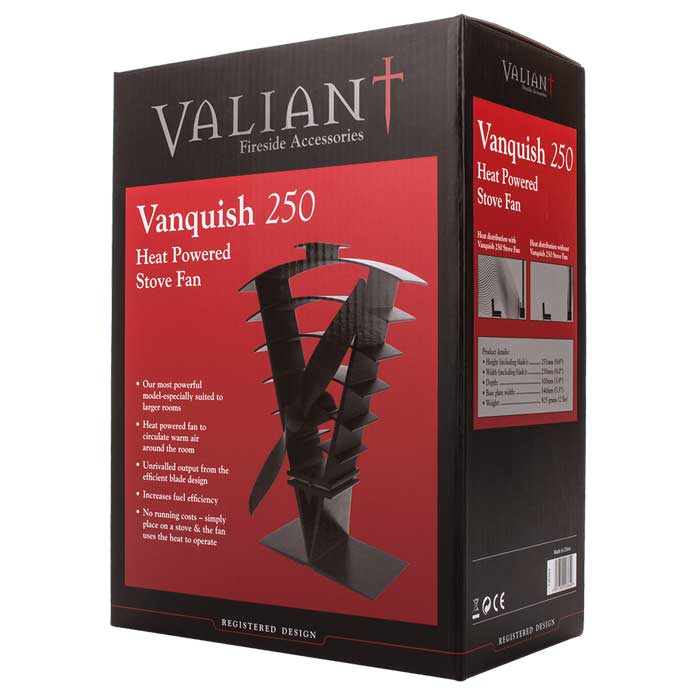 Valiant Vanquish Deluxe 2 Blade Heat Powered Flue Pipe Fan | Stoves Are Us