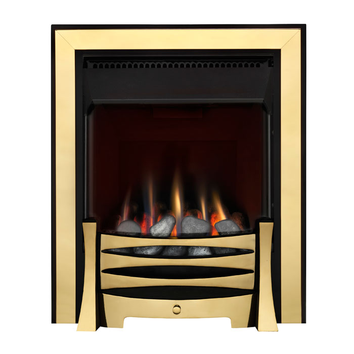 Burley Perception 4260 Flueless Gas Fire, Brass | Stoves Are Us