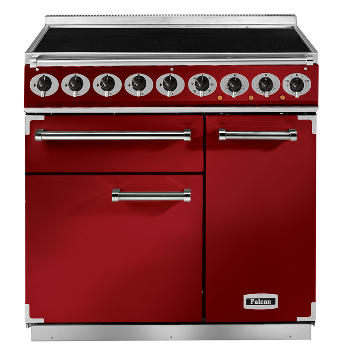 Falcon 900 Deluxe Induction Electric Range Cooker - Cherry Red