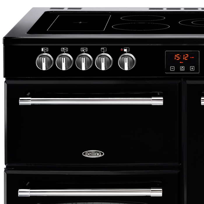 Belling Farmhouse 110E Black 110cm Ceramic Range Cooker Stoves