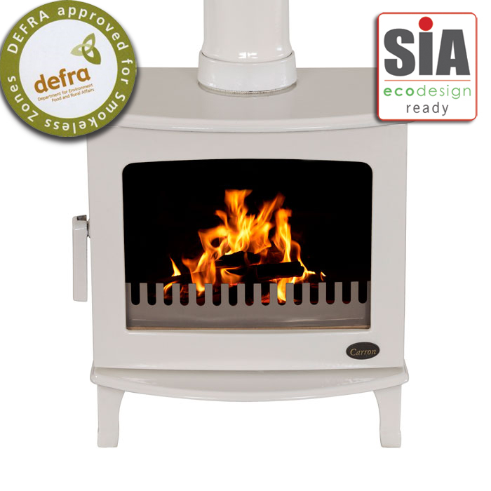 Carron 5kW ECO Cream Enamel Wood-Burning Stove | Stoves Are Us
