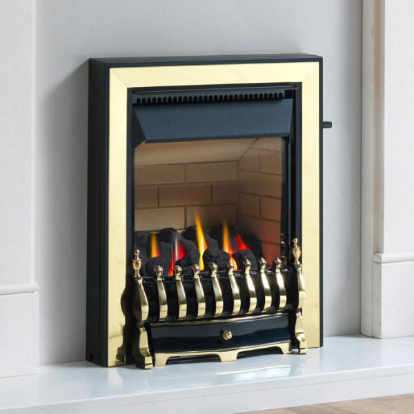 Burley Environ 4240 Flueless Gas Fire, Black/Brass | Stoves Are Us