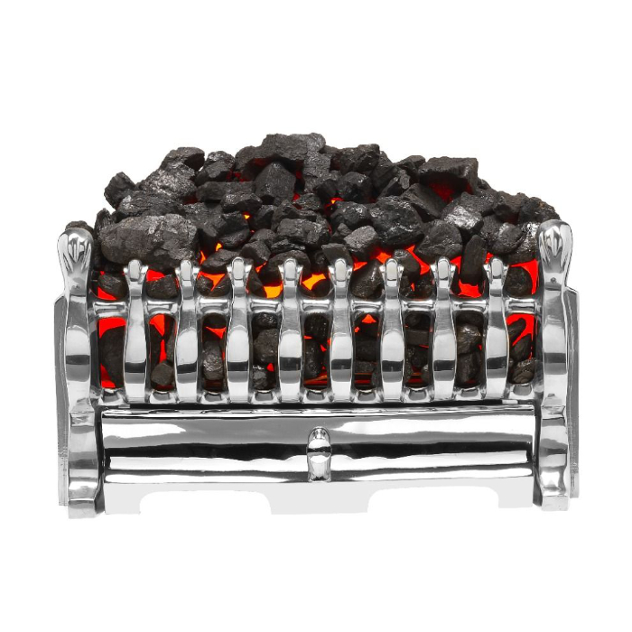 Burley Halstead 292 Electric Fire Basket, Chrome | Stoves Are Us