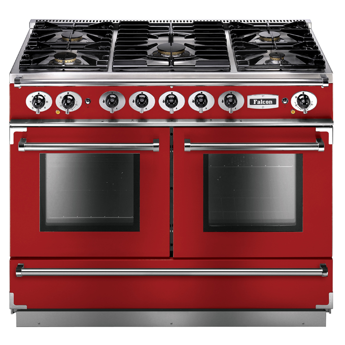 Falcon 1092 Continental Dual Fuel Range Cooker - Cherry Red