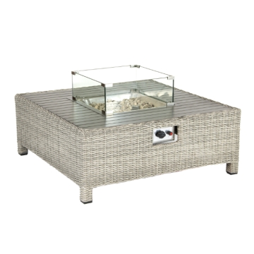 Kettler Palma Low Fire Pit Table, White Wash