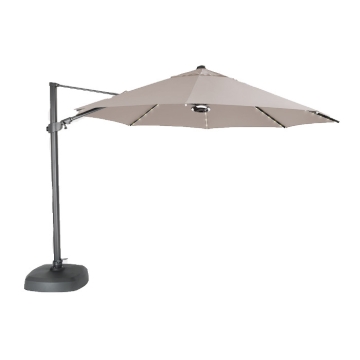 Kettler 3.5m Free Arm Parasol with Lighting and Speaker, Stone