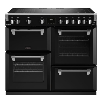 Stoves Richmond Deluxe D1000Ei RTY Black 90cm Induction Range Cooker, Rotary Control