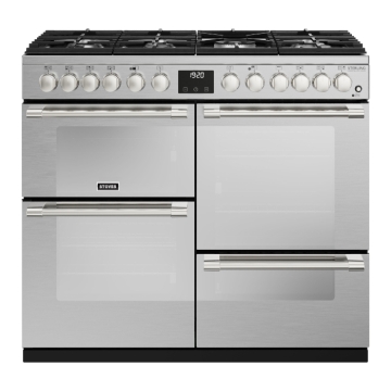 Stoves Sterling Deluxe D1000DF Stainless Steel 100cm Dual Fuel Range Cooker
