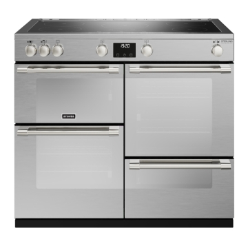 Stoves Sterling Deluxe D1000Ei TCH Stainless Steel 100cm Induction Range Cooker, Touch Control