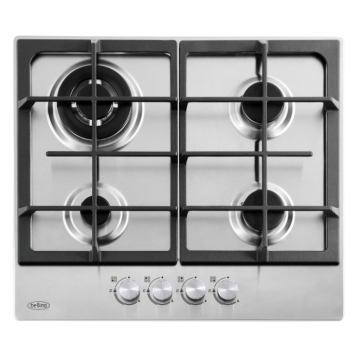 Belling GHU603CI 60cm Gas Hob With Wok + Cast Pan Supports, Stainless Steel