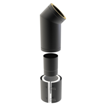 Adjustable 45 Degree Bend Starter Length 450-575mm - 6" Twinwall Flue (150mm)