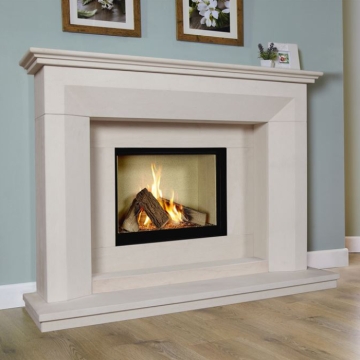 The Collection by Michael Miller Angelo Celena 54" Limestone Fireplace Suite