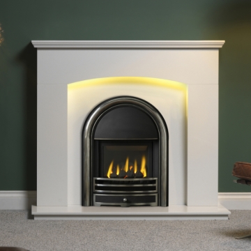 Gallery Cartmel 48" Arctic White Marble Fireplace
