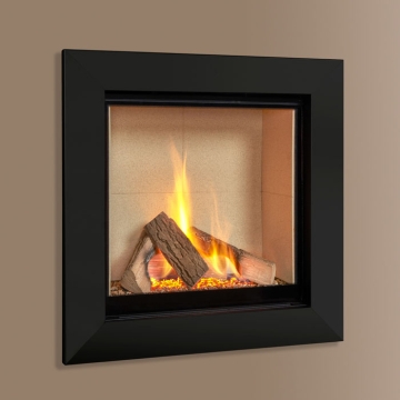 Asencio Hole In The Wall Gas Fire Black Trim, Vermiculite Liner