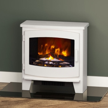 Elgin & Hall Beacon Large Electric Stove, Ash White Close Up