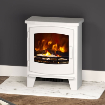 Elgin & Hall Beacon Small Electric Stove, Ash White Close Up