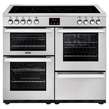 Belling Cookcentre 100E Professional Stainless Steel 100cm Ceramic Range Cooker 