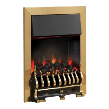 PureGlow Blenheim Illusion Brass Electric Fire Coal Effect