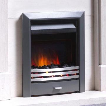 Burley Shearsby Gunmetal/Stainless Inset Electric Fire