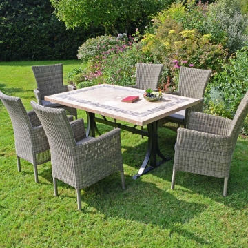 Europa Leisure Charleston Dining Table with Dorchester 6 Seater Chair Set