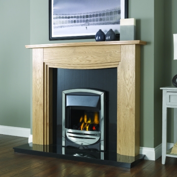 PureGlow Cleobury 48" Fireplace Surround, Natural Oak Finish