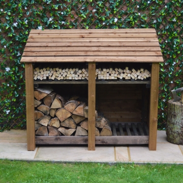 Cottesmore 4ft Double Bay Log Store with Shelf