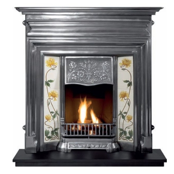 Gallery Edwardian Cast Iron Fireplace, Full Polished