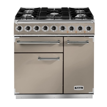 Falcon 900 Deluxe Dual Fuel Range Cooker, Fawn