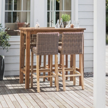 Garden Trading Small St Mawes Bar Table Set, Teak