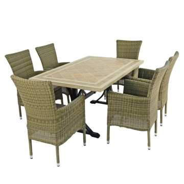 Europa Leisure Hampton Dining Table with Dorchester 6 Seater Chair Set