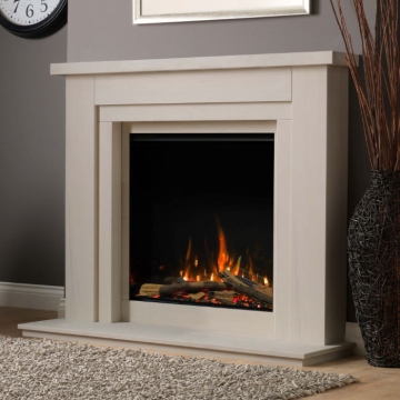 PureGlow Hanley 54" Portuguese Limestone Electric Fireplace Suite
