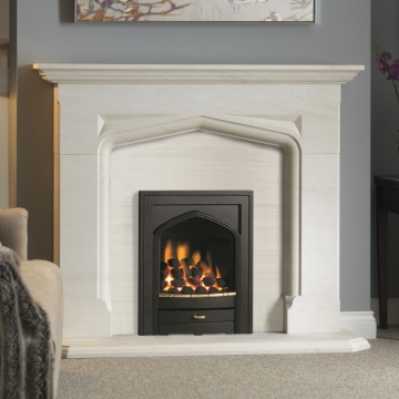 PureGlow Harvington 54" Limestone Fireplace