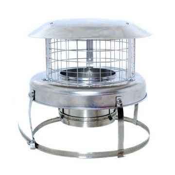 High Top Flexible Flue Pot Hanging Cowl - Stainless Steel