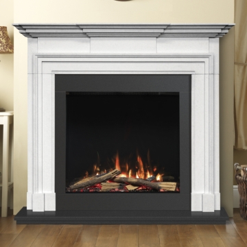 PureGlow Himley 58" Limestone Electric Fireplace Suite