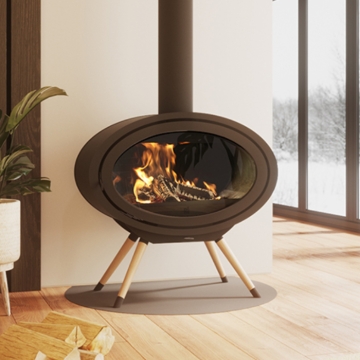 Dik Geurts Oval Front Wood Burning Stove, Legs