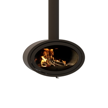 Dik Geurts Oval Front Wall Mounted Wood Burning Stove