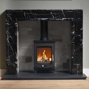 Penman Allora 51" Nero Marble Fireplace Surround