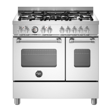 Bertazzoni 90cm Master Series 5 Burner Electric Double Oven, Stainless Steel