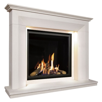 The Collection by Michael Miller Monet Illumia MD Limestone Fireplace Suite