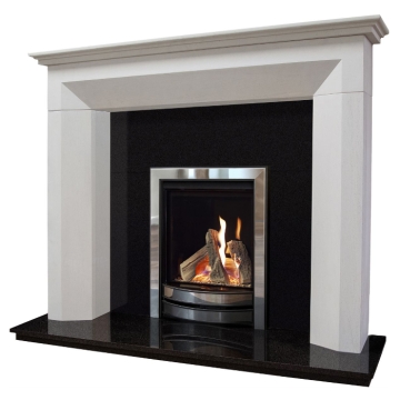 The Collection by Michael Miller Passion HE 54" Limestone & Black Granite Fireplace Suite
