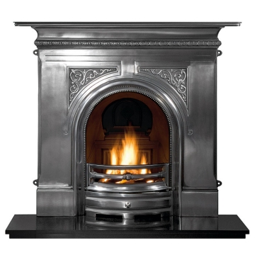 Gallery Pembroke Cast Iron Fireplace, Full Polished