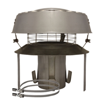 MI-FLEX Pot Hanger With Anti Downdraft Cowl 125mm, Stainless Steel