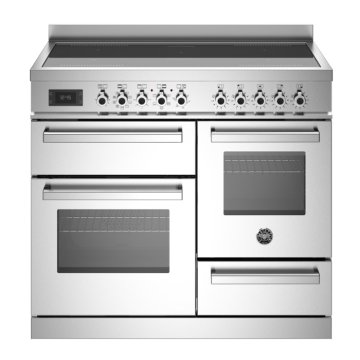 Bertazzoni Professional Series 100cm Induction Top Electric Double Oven & Drawer, Stainless Steel