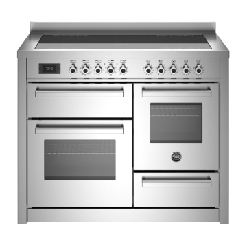 Bertazzoni 110cm Professional Series Induction Top Electric Triple Oven, Stainless Steel