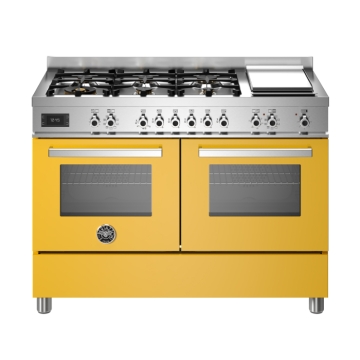 Bertazzoni 120cm Professional Series 6 Burner & Griddle Electric Double Oven, Giallo Yellow