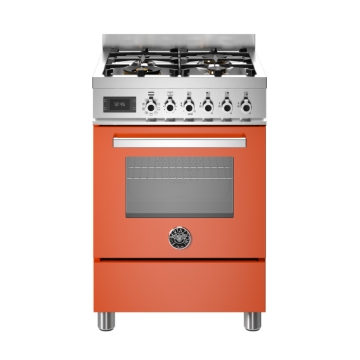 Bertazzoni 60cm Professional Series 4-Burner Electric Oven, Arancio Orange