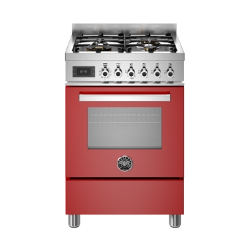 Bertazzoni 60cm Professional Series 4-Burner Electric Oven, Rosso Red