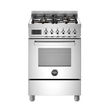 Bertazzoni 60cm Professional Series 4-Burner Electric Oven, Stainless Steel