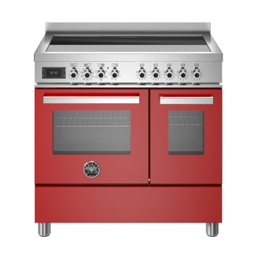 Bertazzoni 90cm Professional Series Induction Top Electric Double Oven, Rosso Red
